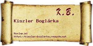 Kiszler Boglárka névjegykártya
