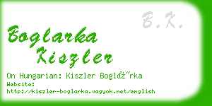 boglarka kiszler business card